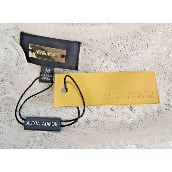 NWT Women’s Alexia Admor Silver Gold Ombre Sequin Duster Size M Cardigan Trench - Picture 9 of 11